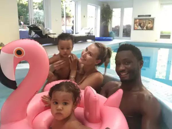 Photo: See This Adorable Photo Of Mikel Obi And Family In The Pool
